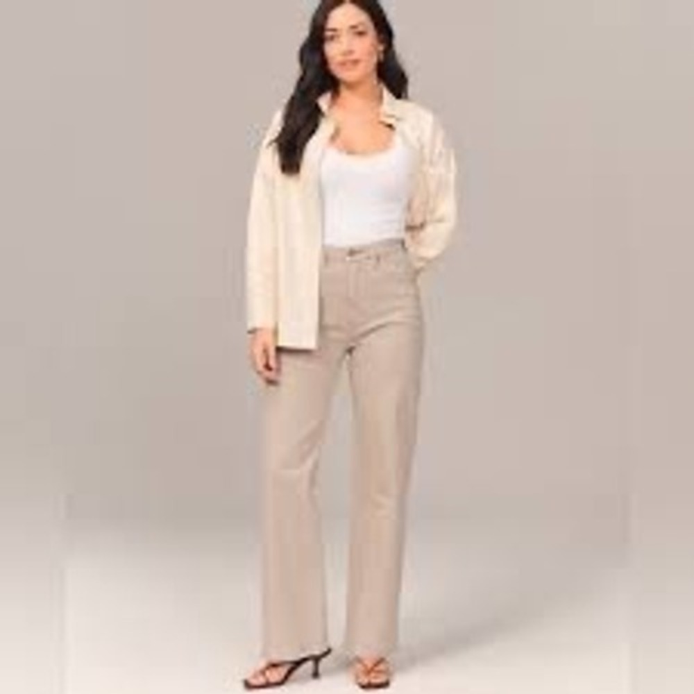 Abercrombie & Fitch The 90s Relaxed Jean High Rise‎ Pink 25 Long